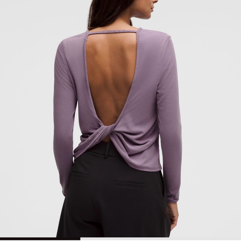 lululemon athletica Purple Ash Open-Back Blouse